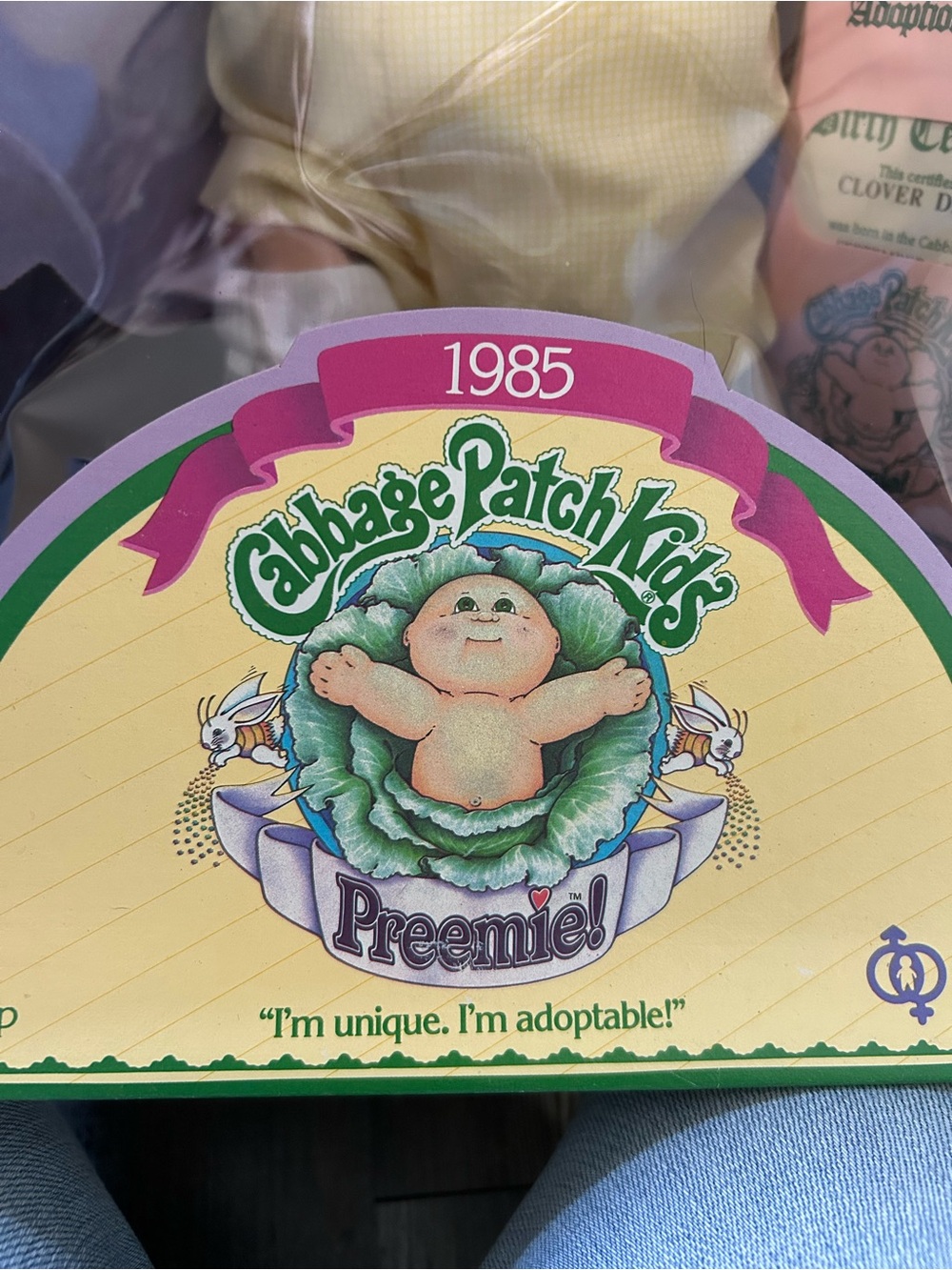 Cabbage Patch Kids Preemie Baby Doll in Yellow Outfit - 1985 - Picture 5 of 10